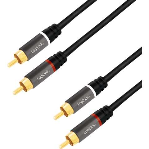 LogiLink CA1207 Cinch Audio Aansluitkabel 5.0 m Zwart Afgeschermd, Kleurcodering