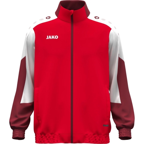 JAKO 9870 Geweven Jas Dynamic - Rood/Wit/Donkerrood - M