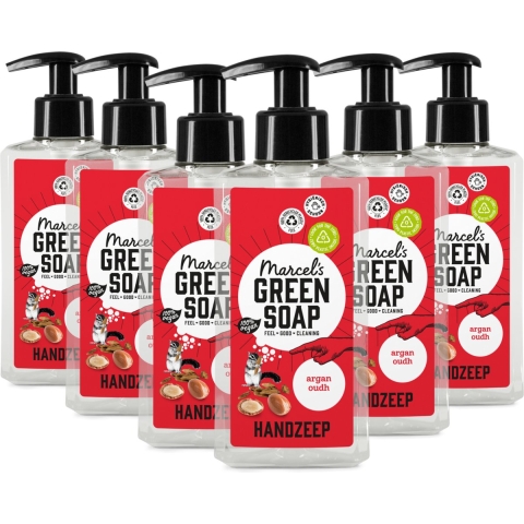 6x Marcel's Green Soap Handzeep Argan&Oudh 250 ml