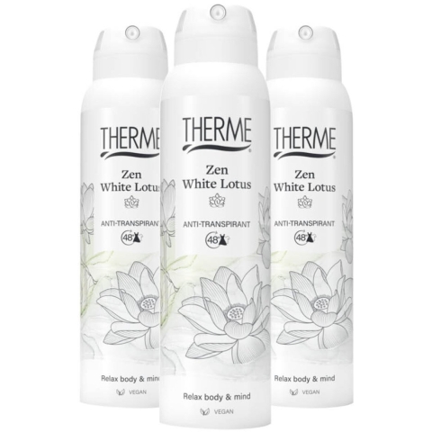 3x Therme Anti-Transpirant Zen White Lotus 150 ml