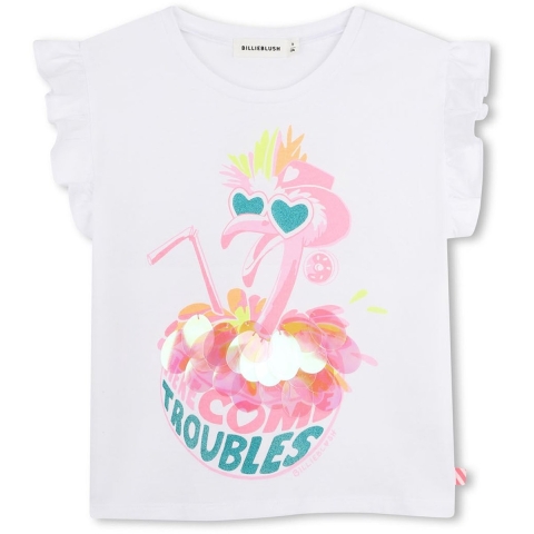 Billieblush T-Shirt - Wit m. Print - Billieblush - 6 jaar (116) - T-Shirts