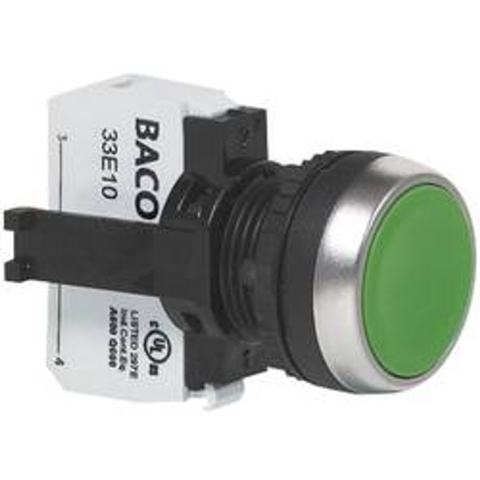 BACO BAL21AA82B L21AA82B Druktoets Kunststof frontring, Verchroomd Groen 1 stuk(s)