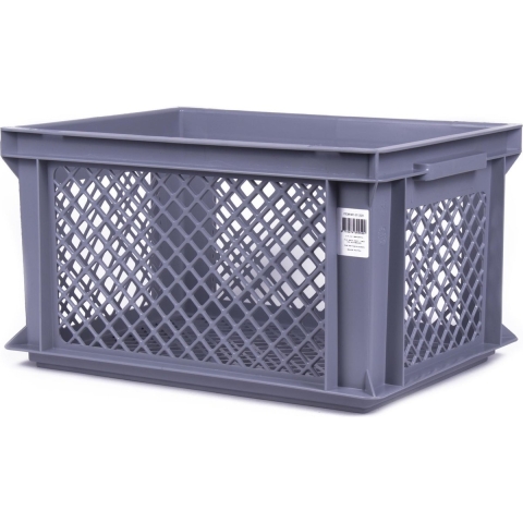 Lastpak Fietskrat - grijs - lichtgewicht - 40x30x22 cm - melkkrat -