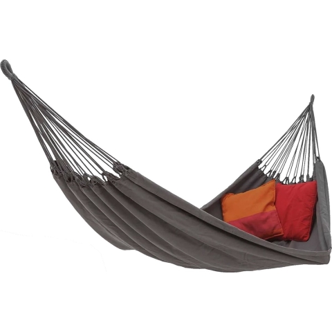 Hangmat - grijs - 200 x 100 cm - met opbergtas -