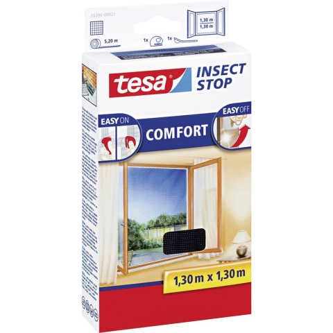 Tesa Vliegenhor/raamhor - zwart - 1,3 x 1,3 meter -