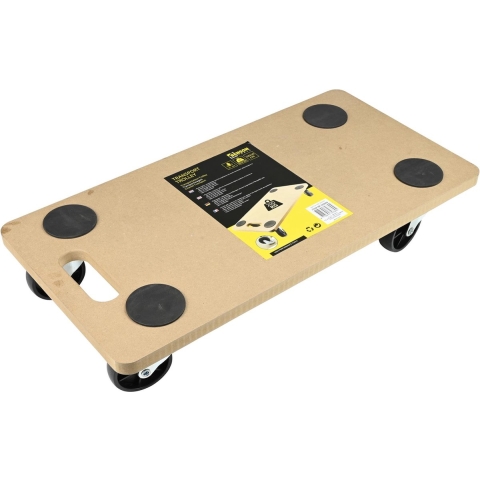 Verhuis trolley/hondje - meubelroller - met handvat - MDF - 200 kg - 58 x 30 cm -