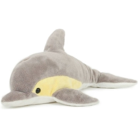 Semo Pluche dolfijn knuffel - grijs - 33 cm - dolfijnen speelgoed - knuffeldieren - uit de zee -
