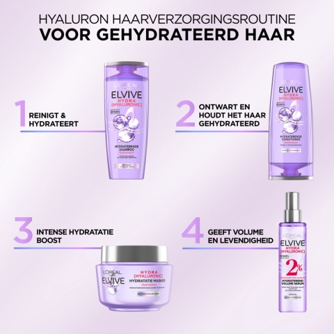 3x L'Oréal Elvive Hydra Hyaluronic Haarmasker 300 ml