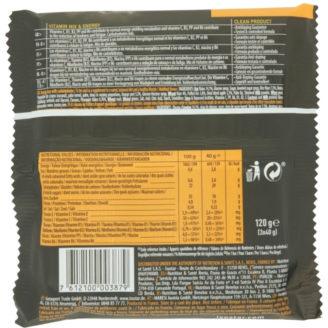 6x Isostar High Energy Sportreep Multifruits 3 x 40 gr