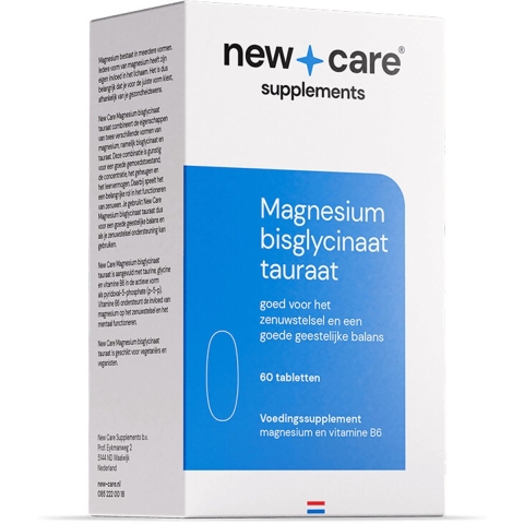 2x New Care Magnesium Bisglycinaat Tauraat 60 tabletten