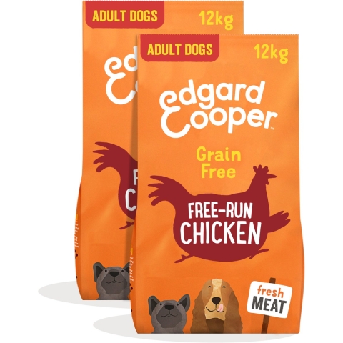 2x Edgard&Cooper Hondenvoer Droog Scharrelkip 12 kg