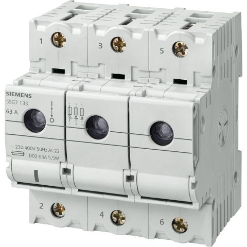 Siemens 5SG7133 Lastscheider Afmeting zekering : D02 63 A 400 V 1 stuk(s)