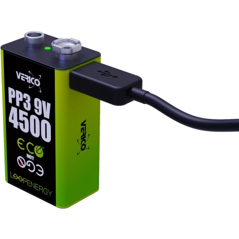 Verico Oplaadbare 9V batterij (blok) LoopEnergy USB-C Li-ion 7.4 V 500 mAh 2 stuk(s)