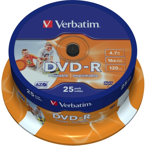 Verbatim 43538 DVD-R disc 4.7 GB 25 stuk(s) Spindel Bedrukbaar