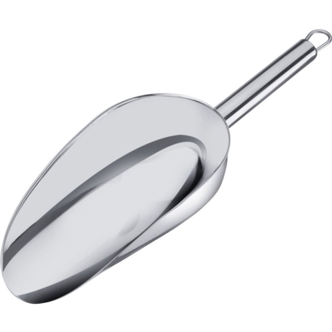 Keukenhulp voedsel doseer schep - rvs - 200 ml - 25 x 8 cm - opstaande rand -