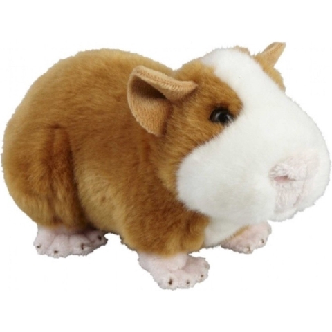 Pluche cavia knuffel - bruin/wit - 18 cm - speelgoed knuffeldieren - huisdieren -