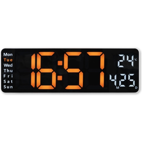 Hama Digitale Wandklok Santa Cruz Thermometer/Groot Display/Wit