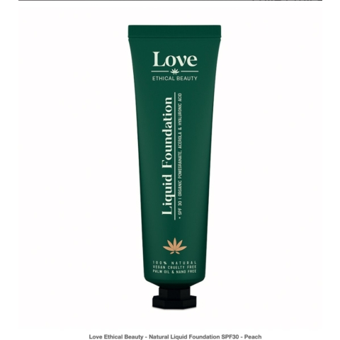 Love Ethical Beauty Natuurlijke Vloeibare Foundation SPF30 Peach
