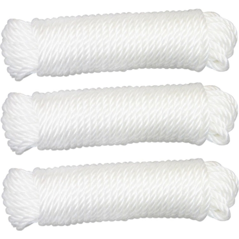 AMIG paracord touw - 3x - 10 meter - D5mm - 110kg - polypropyleen - wit -