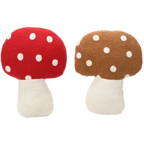 Kussen paddenstoel polyester 37x32x5cm