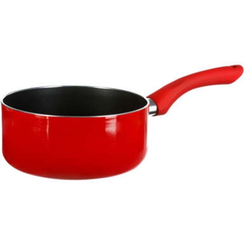 Steelpan/sauspan - Inductie - aluminium - rood/zwart - dia 18 cm -