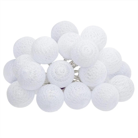 Atmosphera LED slinger 20 bollen - D6 cm - wit - 4 meter - Sfeerverlichting -