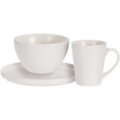 Ontbijt Servies set - 6-delig - wit - keramiek - tafelservies - 2 personen -