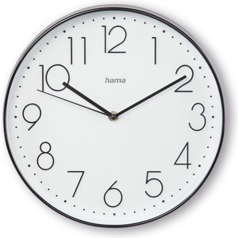 Hama Stille Wandklok Corsica 30 cm Zwart/Wit