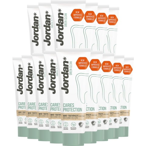 15x Jordan Tandpasta Green Clean Cavity Protection 75 ml