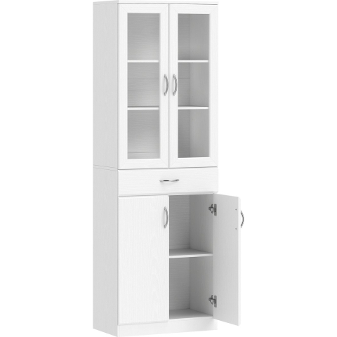 4goodz Keukenkast buffetkast met glazen deur 60 x 35 x 180 cm -