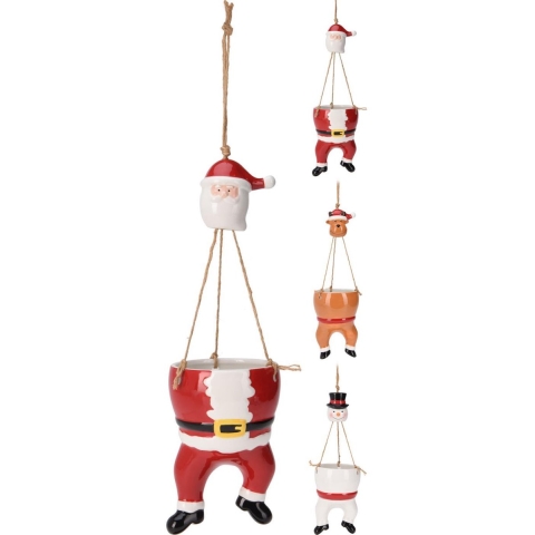 Hangbloempot kerst 57cm 3 assorti
