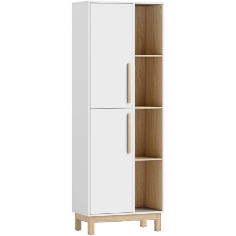 4goodz Boekenkast met 4 open planken, en 2 deuren /bruin