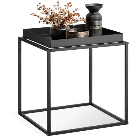 tectake - Bijzettafel Cambridge 40x40x44cm - zwart - 404180