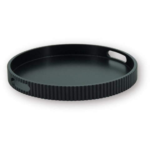House Vitamin Tray/plateau round mdf black 35x35x4cm