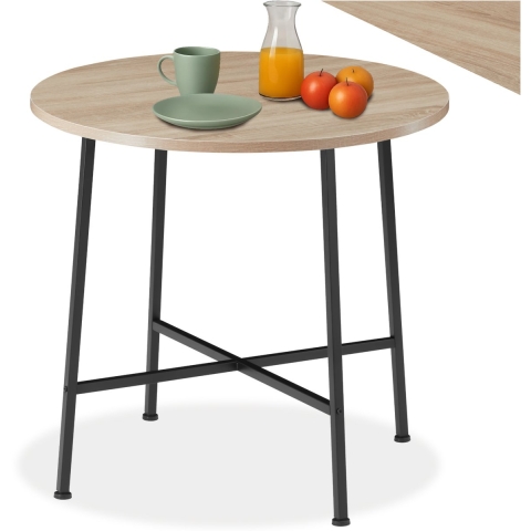 tectake - eettafel Ennis industrieel lichtbruin - afm: ØxH: ca. 80 x 76 cm - 404337