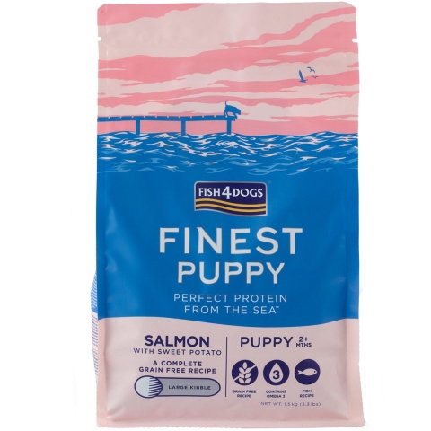 Fish4Dogs Finest Puppy Large Kibble Salmon with Potato 1,5 kg
