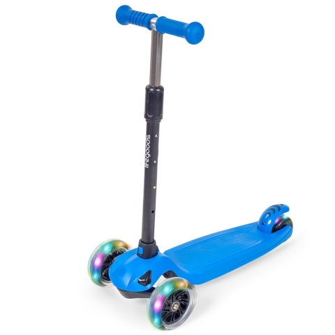 LifeGoods TurboRide Kinderstep - Step 5-8 Jaar - 3 Lichtgevende Wielen - Jongens/Meisjes - Blauw