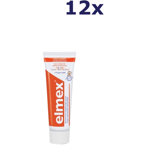 12x Elmex Gel-Tandpasta Peuter (0-5 Jaar) 75 ml