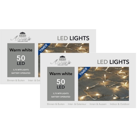Anna's Collection Kerstverlichting - met timer - 3x Led's - 375 cm -