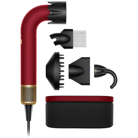 Dyson Supersonic R Curly + Coily Red Velvet / Gold Föhn Rood