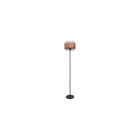 Vloerlamp GINA Metaal 151.0cm Matt zwart | Bamboe E27 1-Lichts
