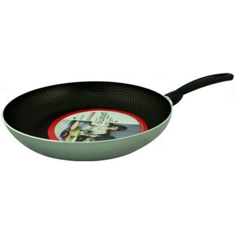 Koekenpan/hapjespan - Alle warmtebronnen geschikt - anti-aanbaklaag - zilver - dia 26 cm -