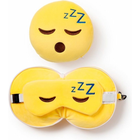 Snoozie het Slaaphoofd knuffel/reiskussen/slaapmasker - 2-in-1 set - voor kinderen -