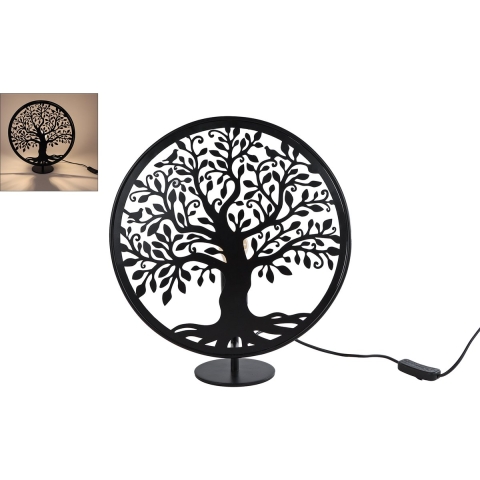 Tafellamp Levensboom Rond 34x13x37 cm Zwart/Metaal