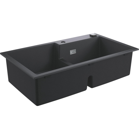 GROHE K500 - Composiet Dubbele Spoelbak - 86x50cm - Automatische afvoer - Granite Black
