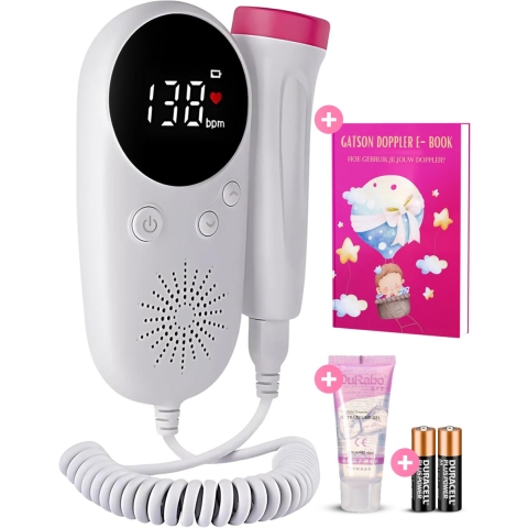 Gatson Doppler Plus - Doppler baby hartmonitor - Inclusief E-book en ultrasound gel - Roze