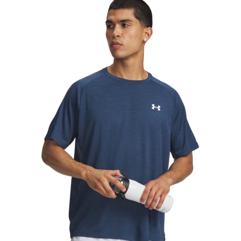 Under Armour ua tech textured ss-blu training t-shirt korte mouw heren -
