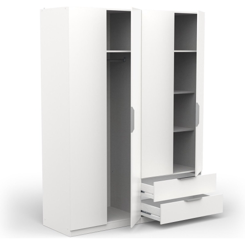 CaliCosy Kast met 4 deuren en 2 laden ghost l157,3 cm