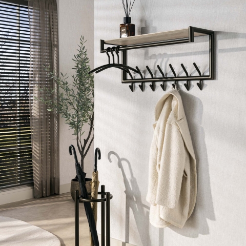 Hoyz kapstok terra 2x7 haken melamine travertine