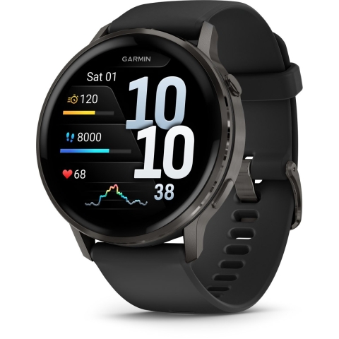 Garmin Venu 4 - Smartwatch - 45 mm AMOLED-scherm - Zwart